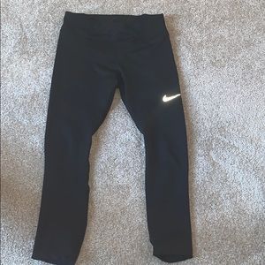 Slightly Cropped Black Nike Leggings